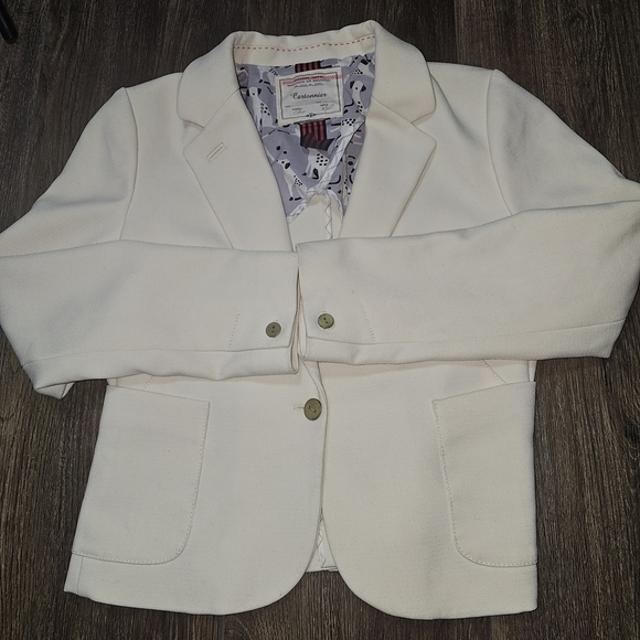 Cartonnier Cream Textured Blazer - Anthropologie Style Size 8P - Picture 6 of 13